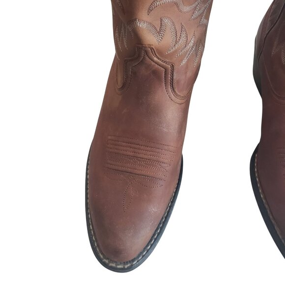Men’s Ariat SZ 10.5D 34725 Heritage R Toe Western Brown Leather Boots main image 6